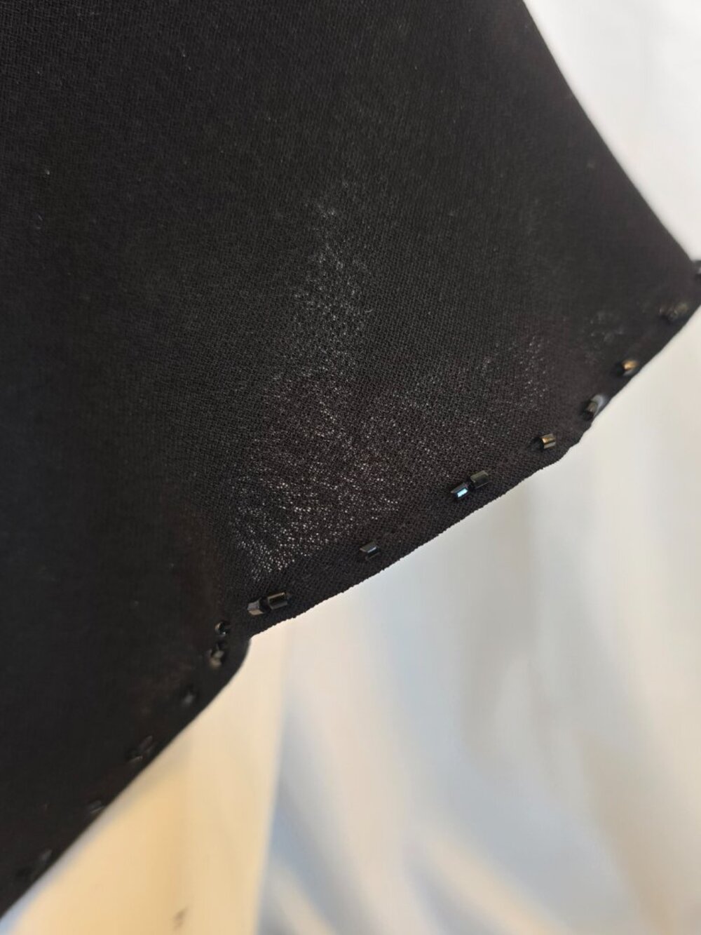 Evan Picone V-neck Halter Style Black Dress with Seed Beading on Bodice Size XL - Picture 5 of 10